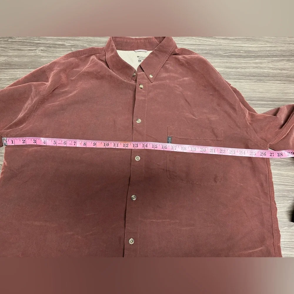 Columbia Button Up Shirt Mens Size 2XL  Copper Brown Omni-Shade Pocket - Picture 6 of 7